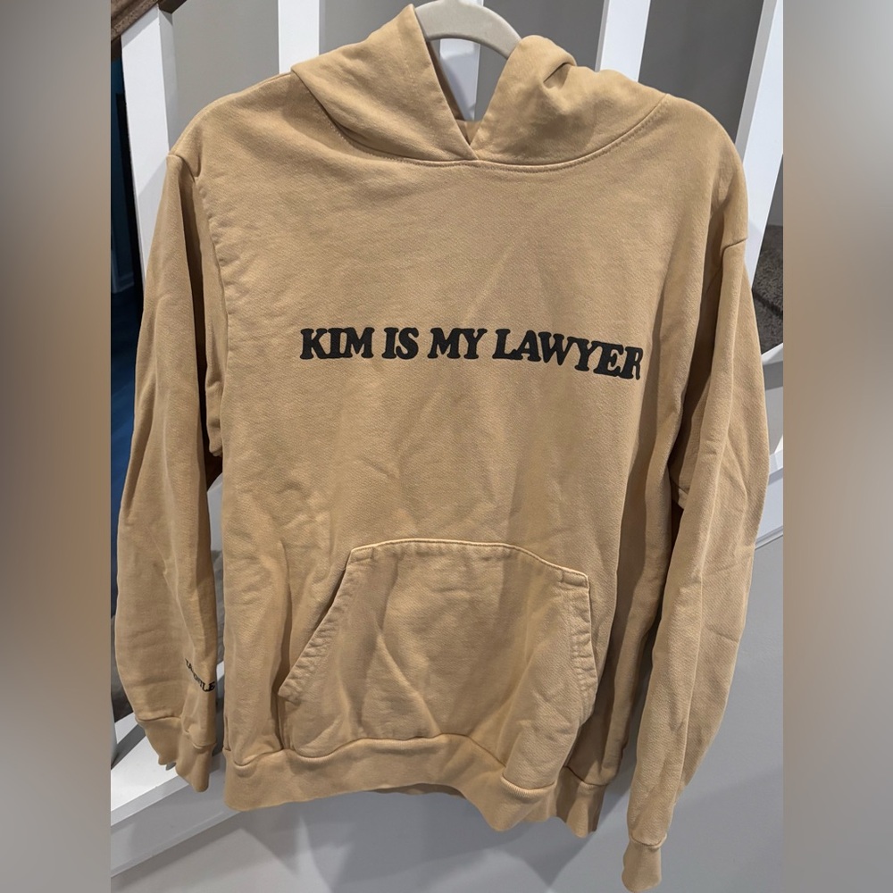 TALENTLESS Tan Hoodie “Kim Is My Lawyer”. Sold out!
